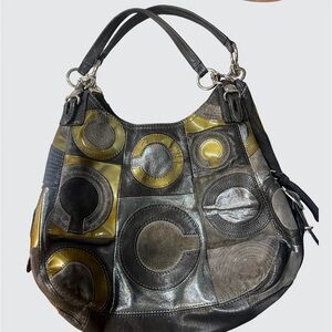 Coach Mia Maggie Inlaid Suede & Leather Signature